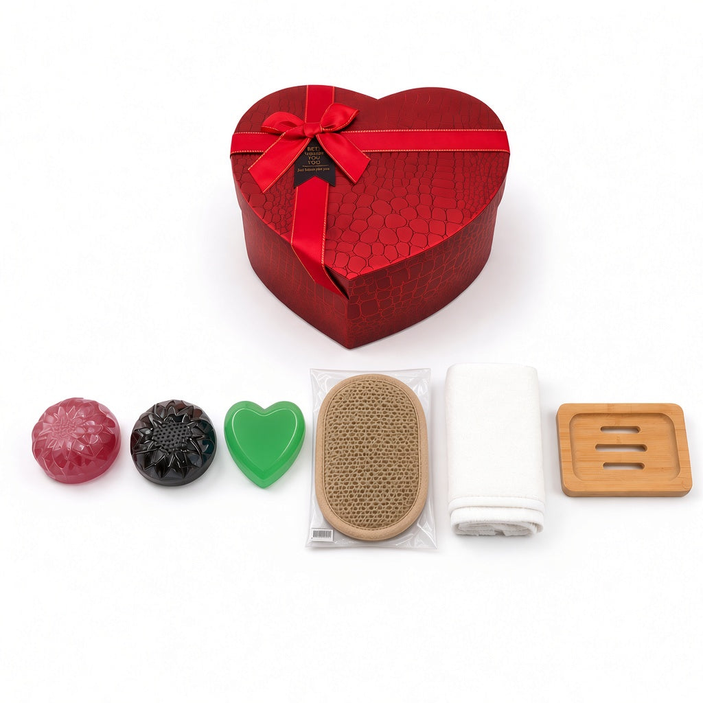 Caja de Regalo Corazón – Set de Jabones Familiar